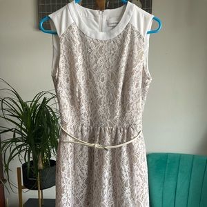 Calvin Klein lace belted dress